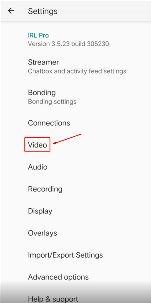Menu Video
