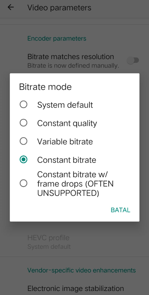Bitrate Mode