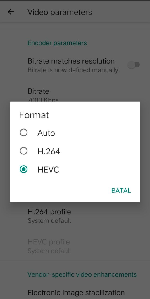Format HEVC