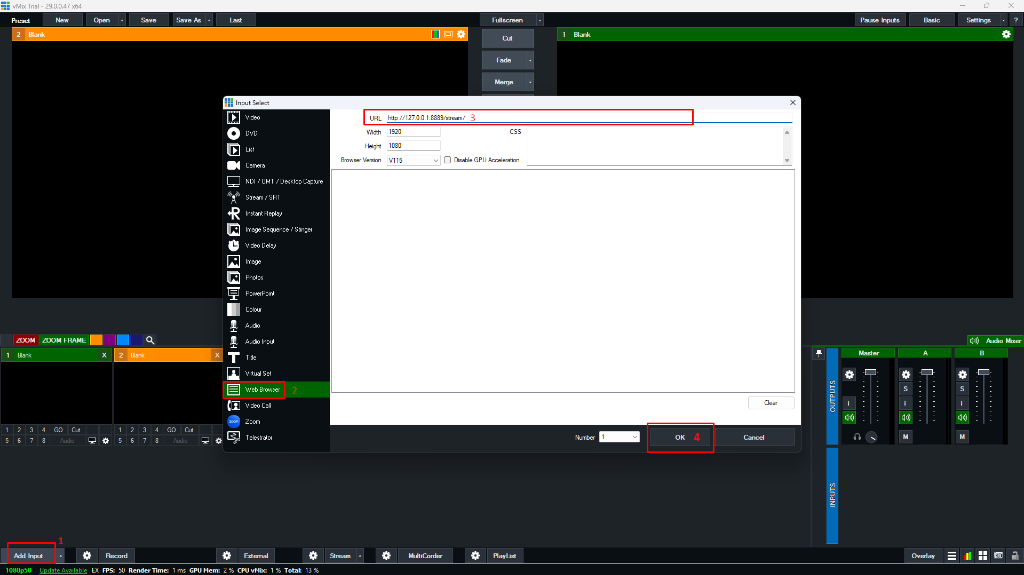 vMix Web Browser